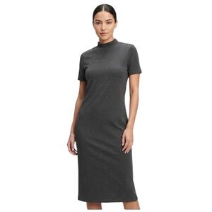 Zara Gray Mock Neck Midi Sweater Dress Small EUC
